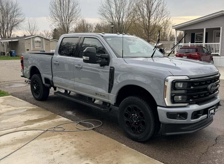 Gray truck exterior after professional mobile auto detailing