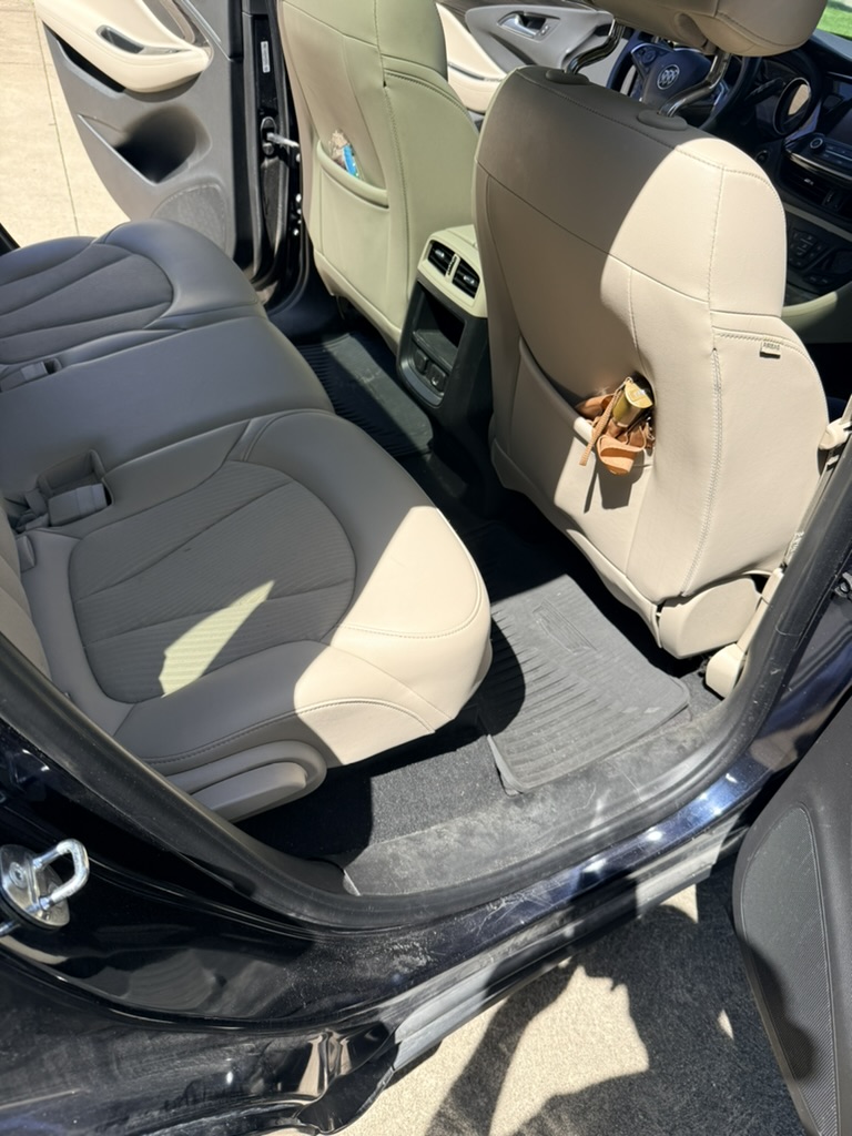 Dirty car interior before detailing in Avon Ohio