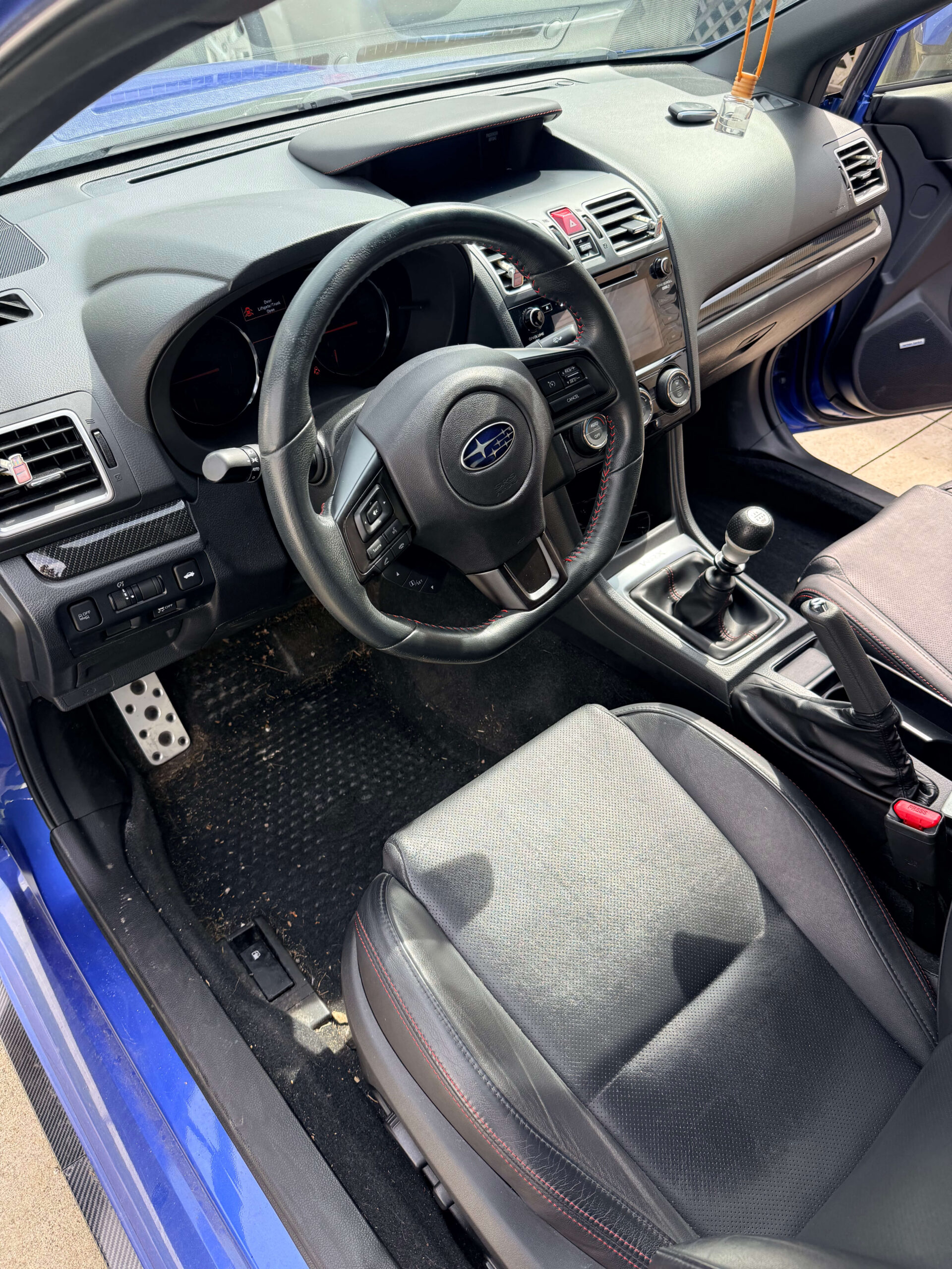 Dirty car interior before detailing in Westlake Ohio
