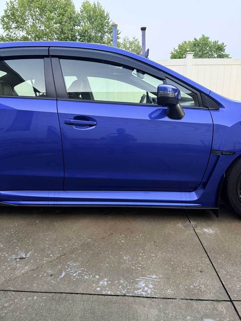 Blue Subaru WRX after mobile car detailing service in North Ridgeville Ohio